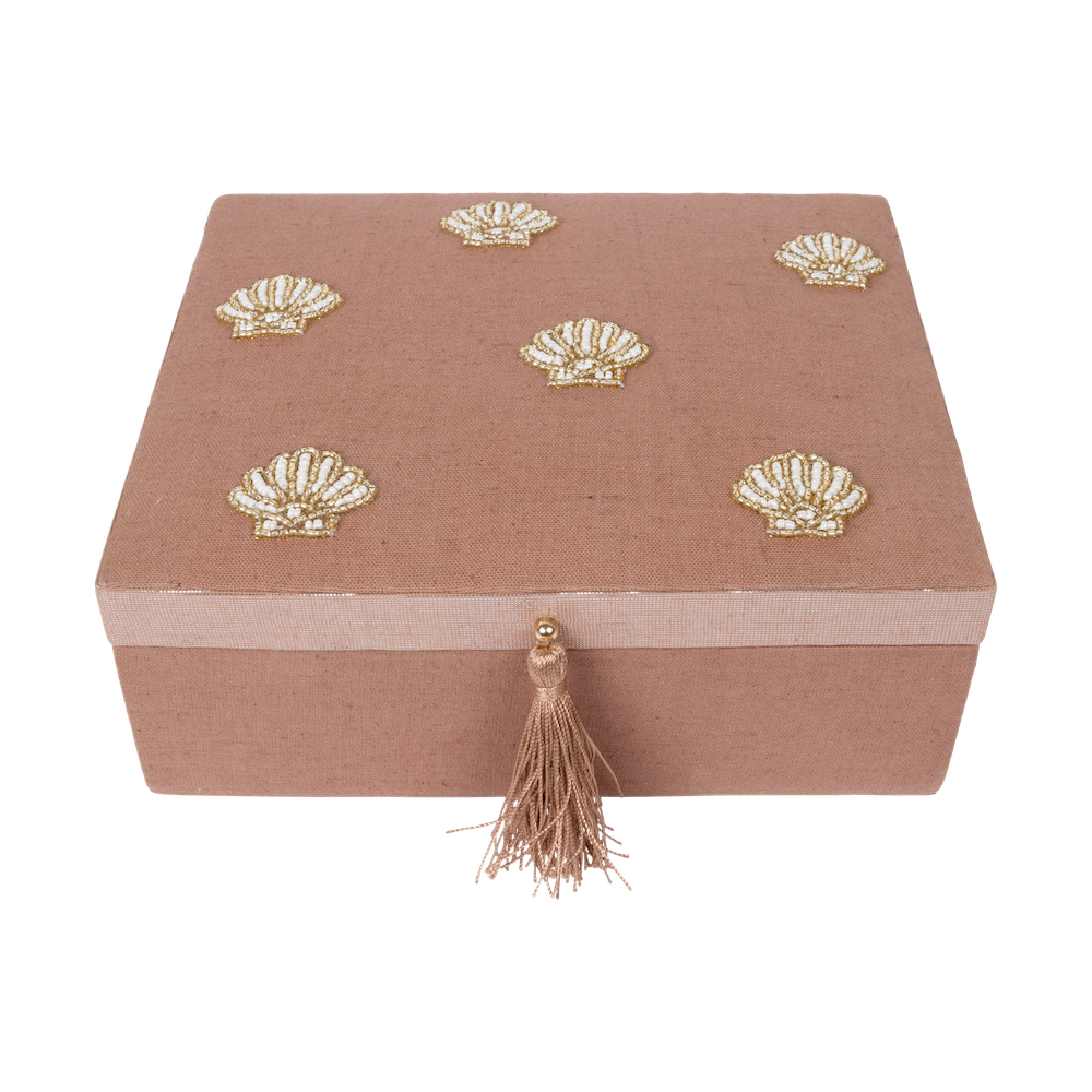 Cotton linen box shells terra