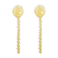 Glass coffee spoons spiral mustard (set/2)